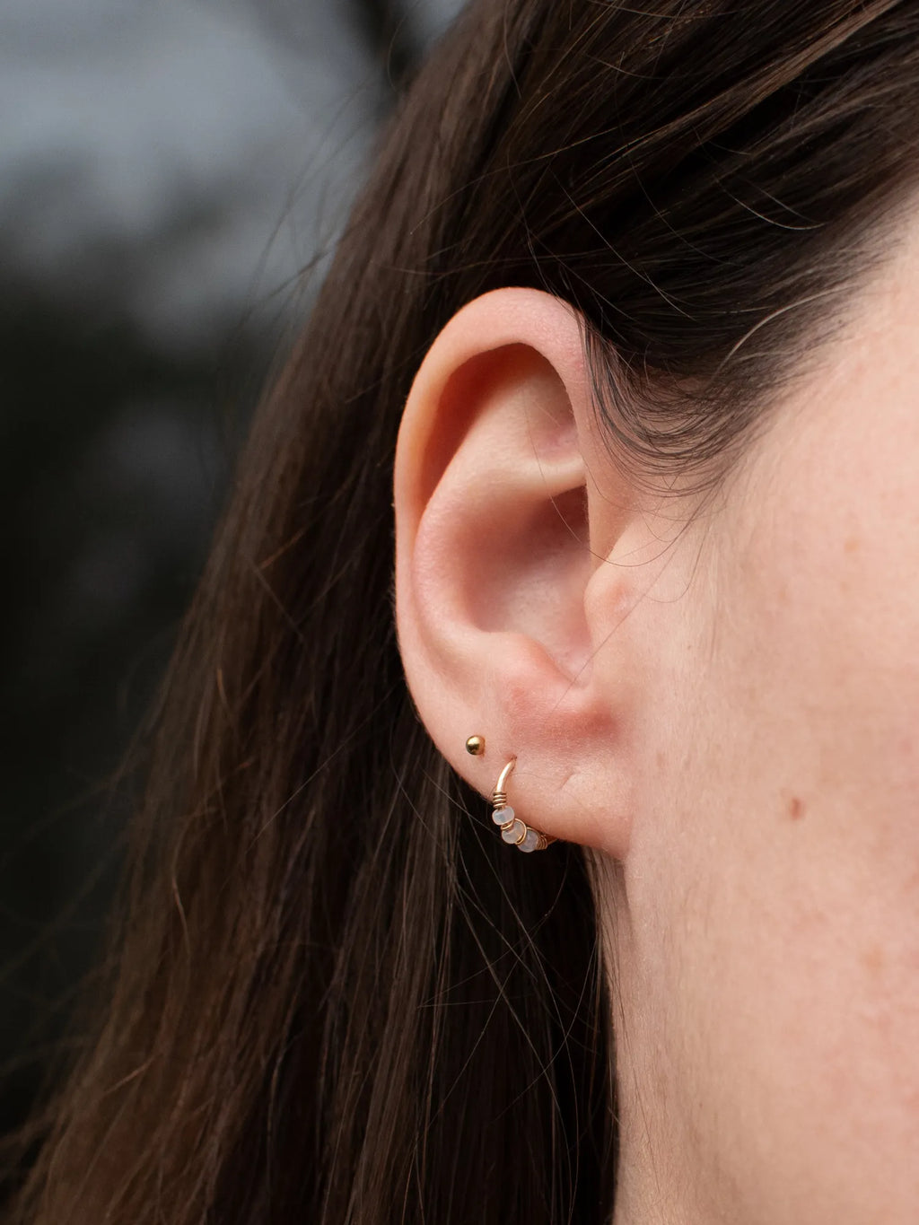 Duo d’anneaux en or laminé (Gold Filled 14carats) – Ivoire opalescent