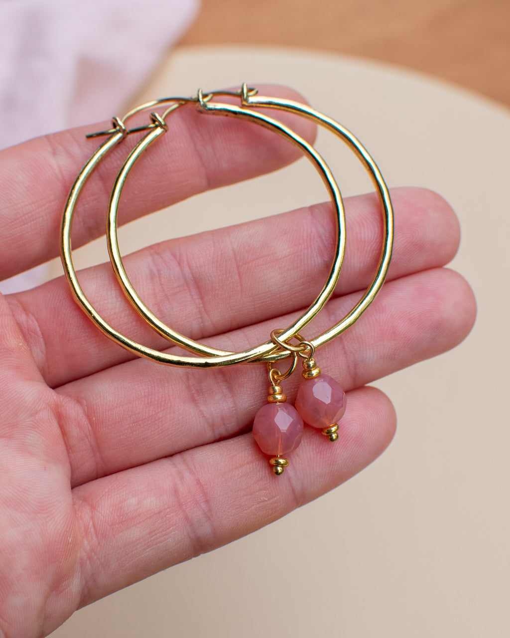 Charms pour personnaliser les créoles - couleur Rose opalin