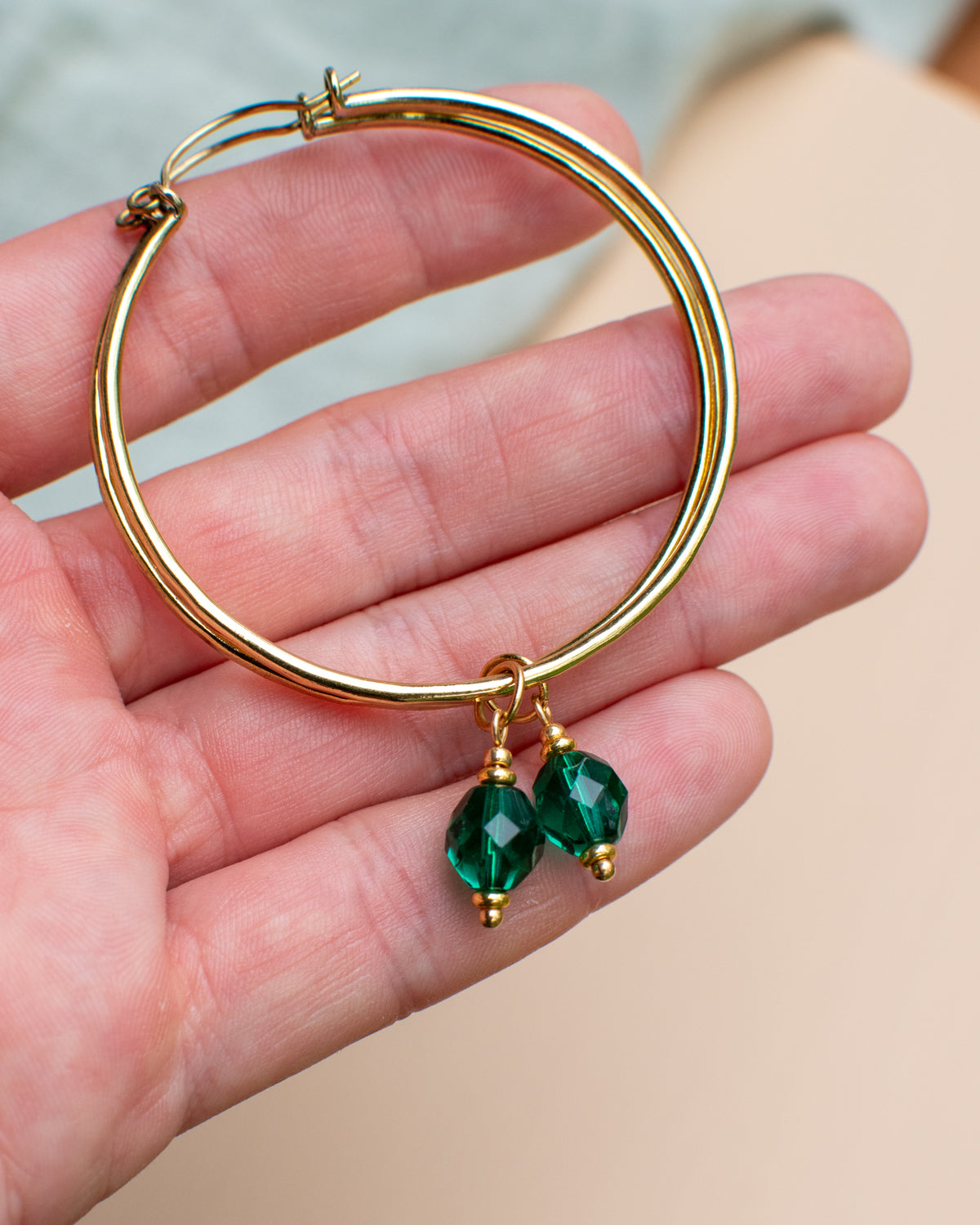 Charms pour personnaliser les créoles - couleur Vert émeraude