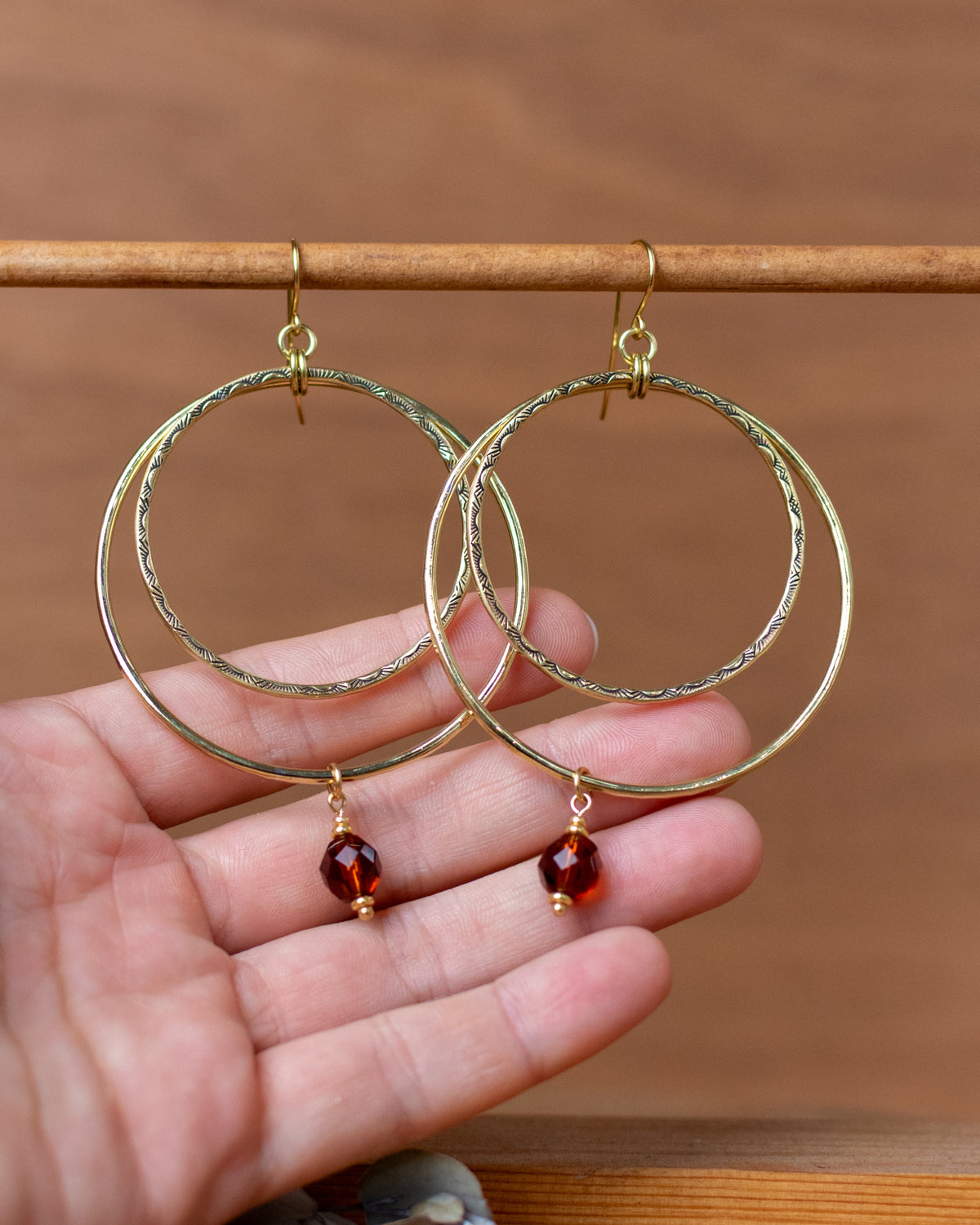 Les Irresistibles - motif "coucher de soleil", perles Topaze fumé