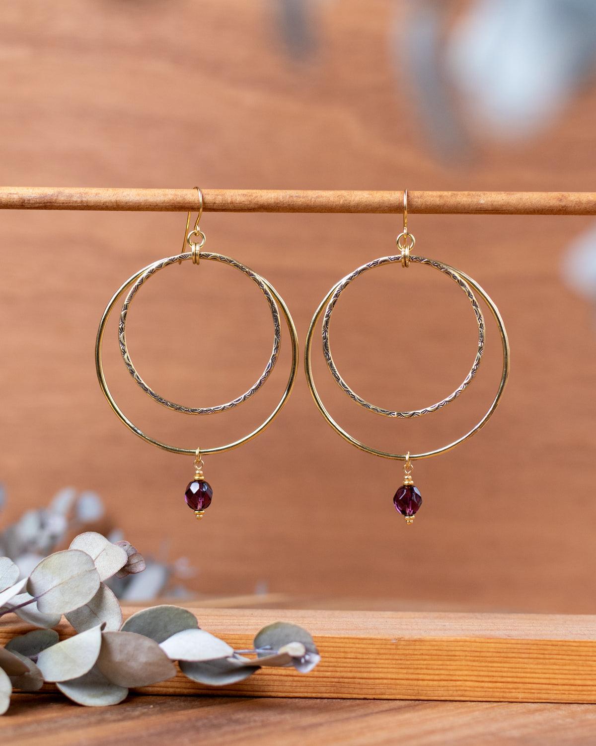 Les Irresistibles - motif "petites lunes", perles améthystes