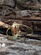 Bracelet manchette avec une obsidienne acajou