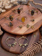 Bracelet griffe en laiton, avec une agate cheetah