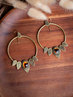 Créoles végétales en laiton et agates Botswana