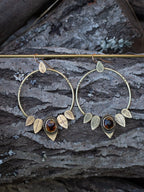 Créoles végétales en laiton et agates Botswana