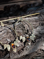 Créoles végétales en laiton et agates Botswana