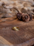 3 bagues empilables texturées en laiton