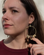 Créoles végétales en laiton et agates Botswana