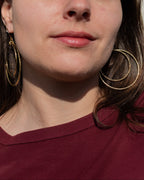 Créoles doubles en laiton et perles en verre tchèque – Les irrésistibles