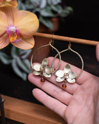 RÉSERVÉES pour Angèle - Créoles Orchidées Rose-oranger