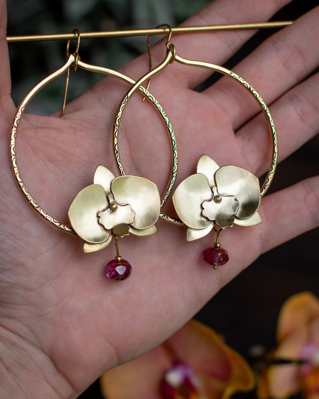 Créoles Orchidées Fucshia