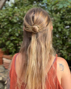 Barrette bohème en laiton, petit modèle ~ Motif Navajo