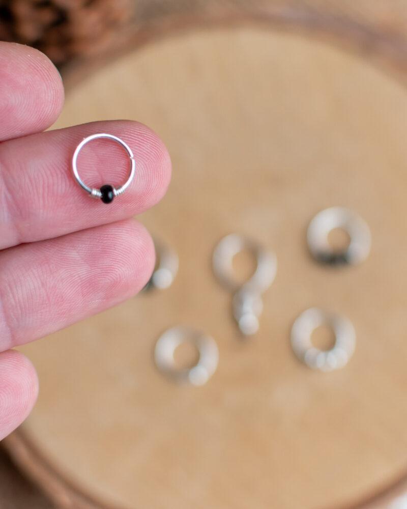 Anneau en argent 925, 8mm de diamètre.