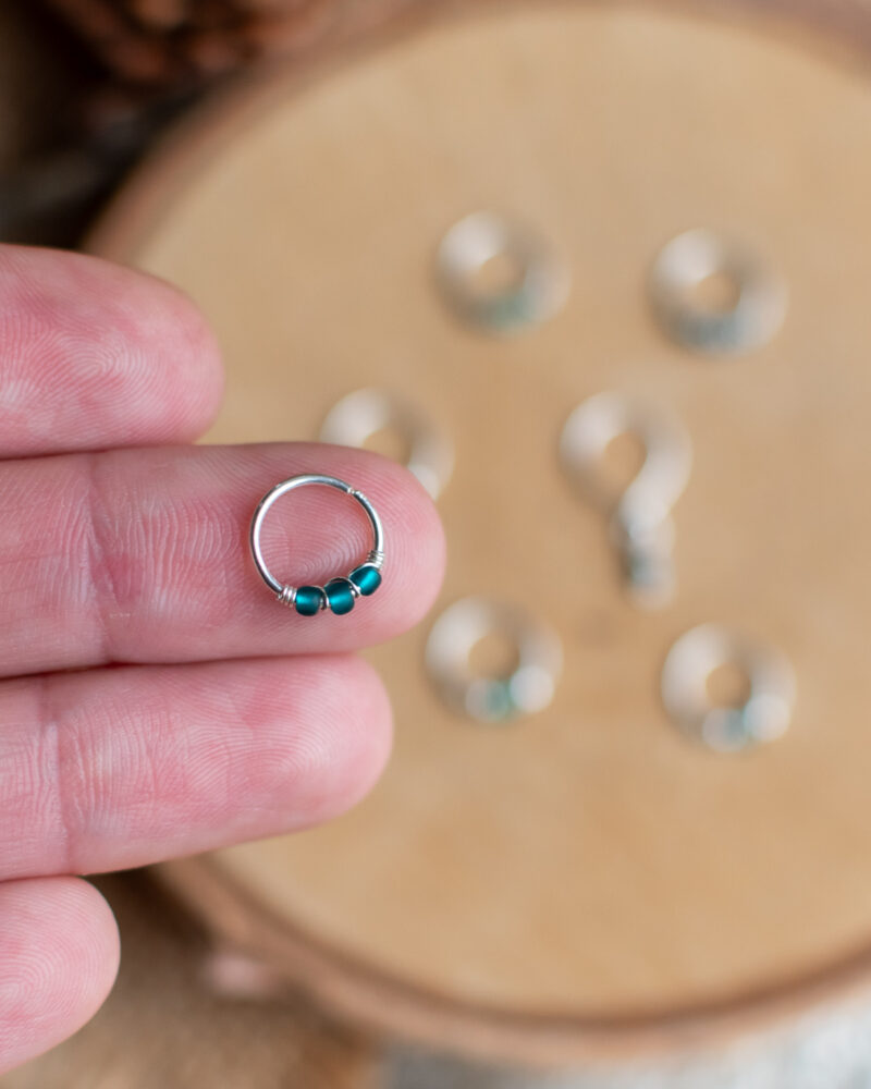 Anneau en argent 925, 8mm de diamètre.